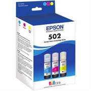 Epson T502, Multi-Color Ink Cartridges, C/M/Y 3-Pack