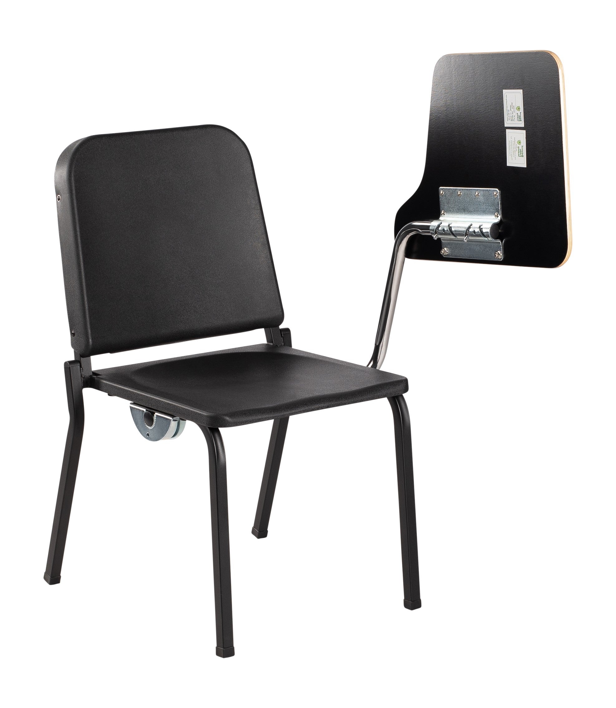 NPS® Tablet Left Arm for 8200 Series Stack Chair, Surface Color: Grey, Frame Color: Chrome