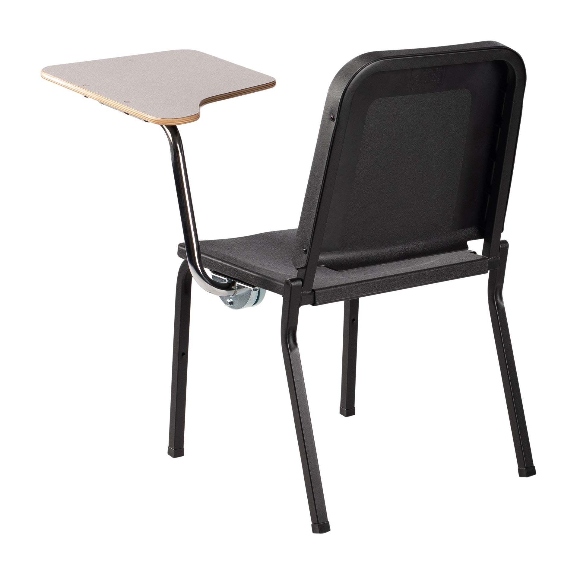 NPS® Tablet Left Arm for 8200 Series Stack Chair, Surface Color: Grey, Frame Color: Chrome