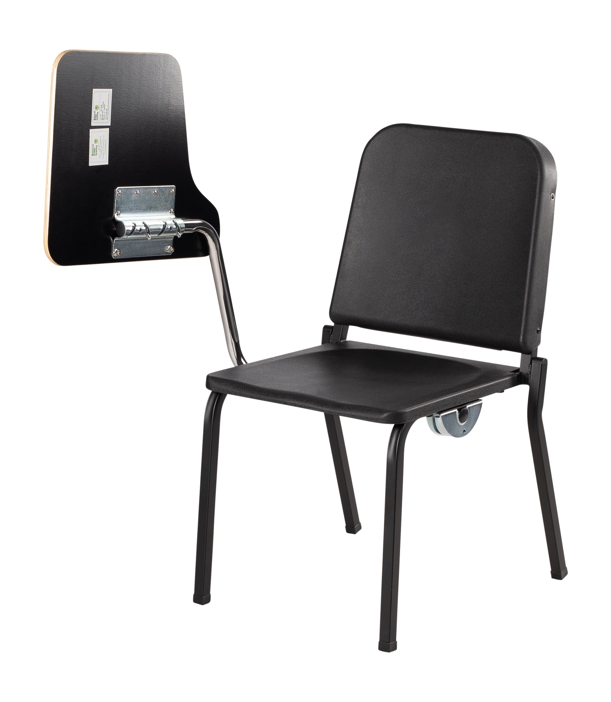 NPS® Tablet Right Arm for 8200 Series Stack Chair, Surface Color: Grey, Frame Color: Chrome