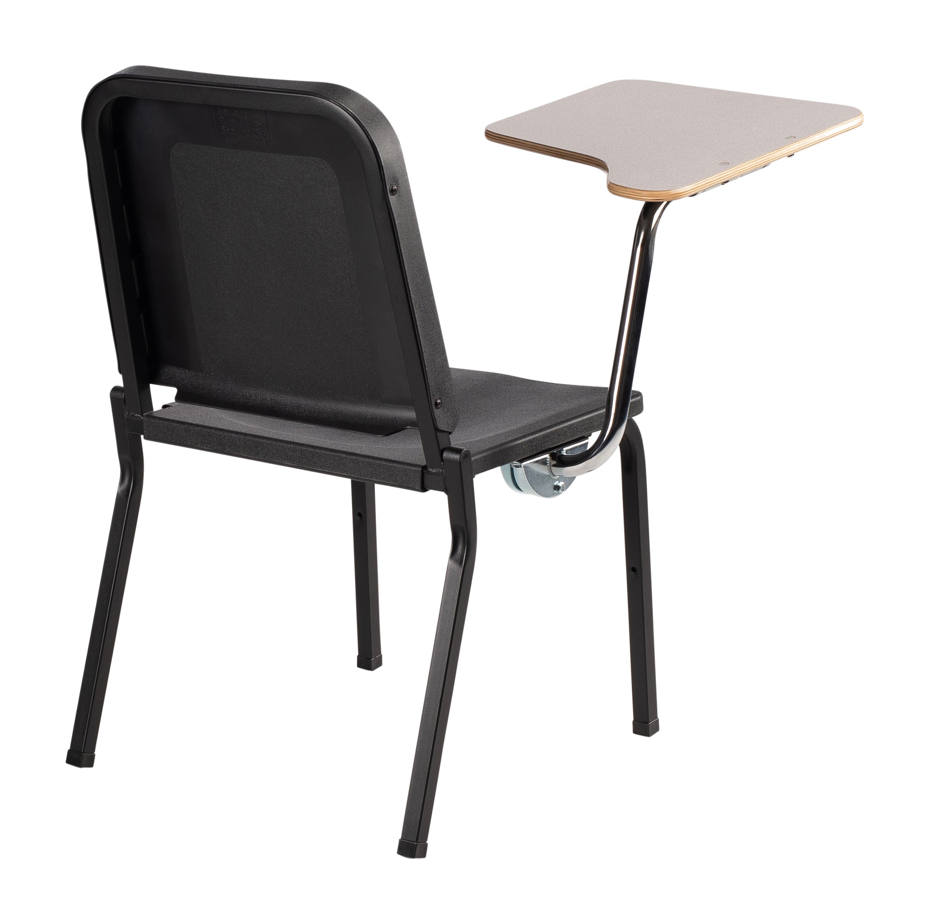 NPS® Tablet Right Arm for 8200 Series Stack Chair, Surface Color: Grey, Frame Color: Chrome