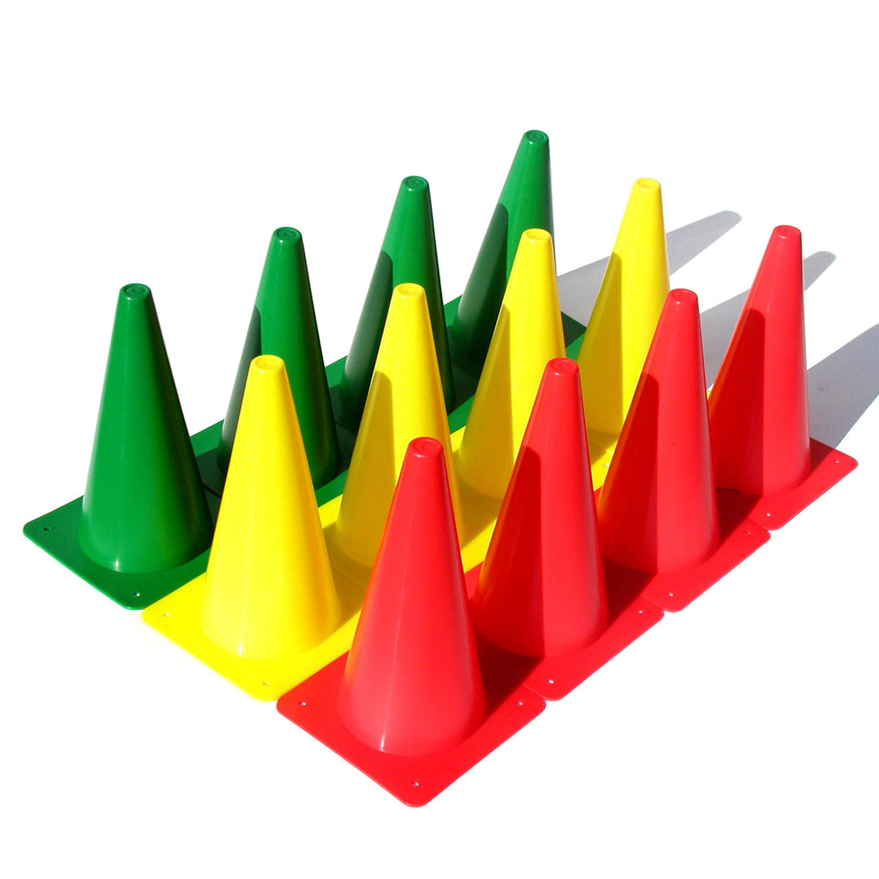 Stoplight Marker Cones 12"- Set Of 12