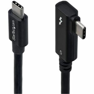 StarTech 2.6ft (80cm) Right Angle Thunderbolt 5 Cable, 80Gbps/120Gbps, 240W PD, 8K 60Hz, Certified Thunderbolt Cable