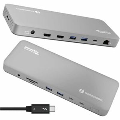 Plugable Thunderbolt 4 Dock for M4 MacBook Air &amp; Pro: 100W Charging Driverless Laptop Docking Station