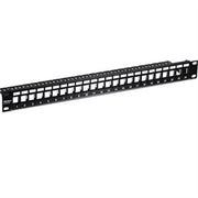 TRENDnet TC-KP24S 24 Port Blank Keystone Patch Panel with 19-Inch Rackmount  Shielded  Black