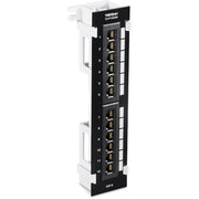 TRENDnet 12-Port Cat6 Unshielded Patch Panel,TC-P12C6V, Wall Mount,Included 89D Bracket,Vertical or Horizontal Installation, Compatible w/ Cat5e & Cat6 RJ45 Cabling, 110 IDC Type Terminal Blocks Black