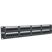 TRENDnet TC-P48C6 48 Port Cat6 Unshielded Patch Panel with Rackmount for Gigabit Applications  Black