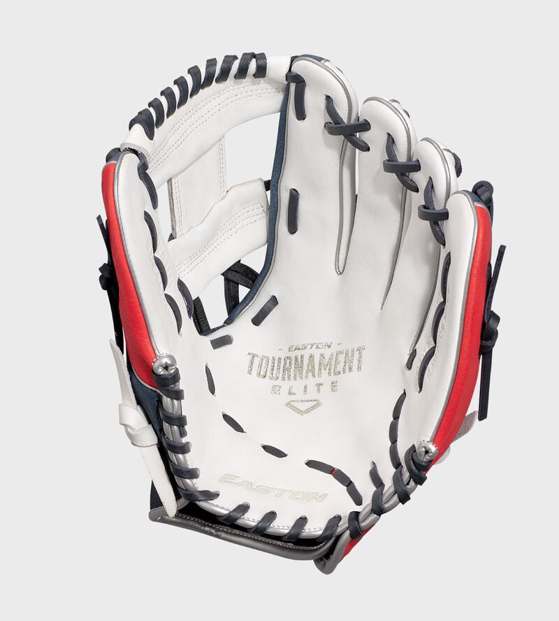 Easton Tournament Elite Series Youth 11.5-Inch Baseball Glove - Right Hand Thrower - White/Navy