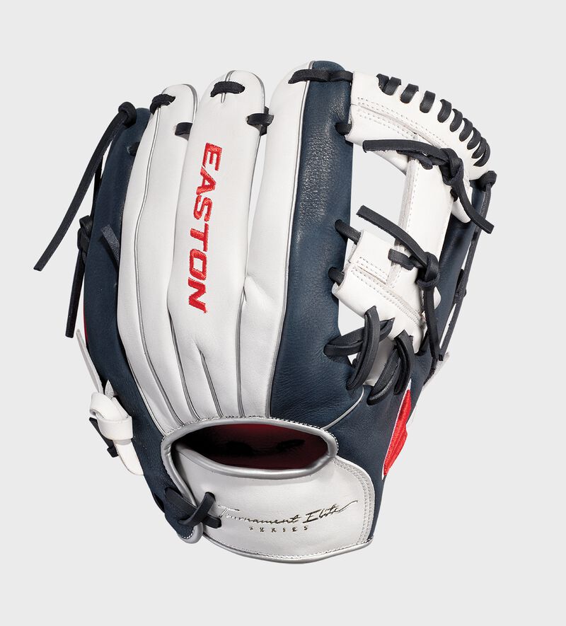 Easton Tournament Elite Series Youth 11.5-Inch Baseball Glove - Right Hand Thrower - White/Navy