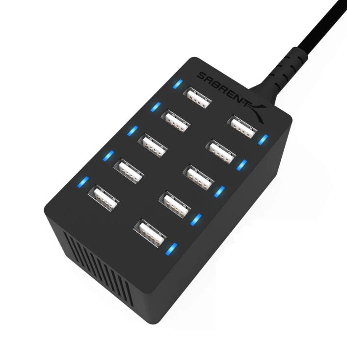 USB 10 Port Hub And Power Adapter Kit