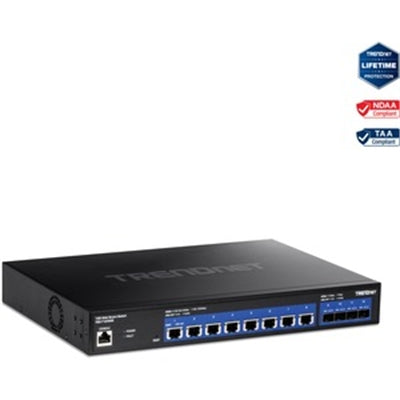 Trendnet - TEG-7124WS,12-Port 10G Web Smart Switch - Black