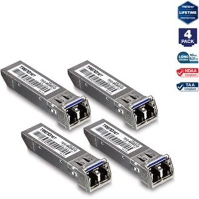 TRENDnet TEG-MGBS10/4  4-Pack SFP Single Mode LC Module (10Km)