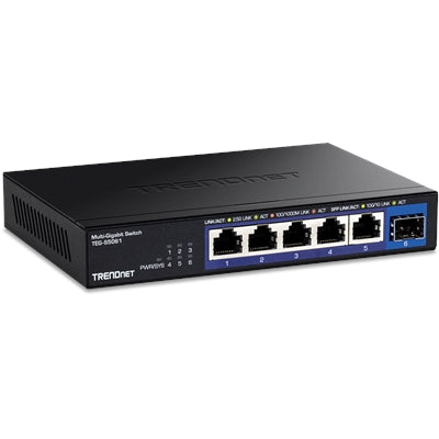 Trendnet - TEG-S5061,6-Port Unmanaged 2.5G Switch with 10G SFP+ Port - Black