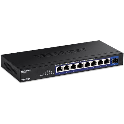 Trendnet - 9-Port Unmanaged 2.5G Switch with 10G SFP+ Port, TEG-S5091, 8 X 2.5GBASE-T Ports, 60Gbps, Wall Mountable - Black