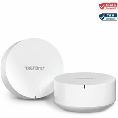 TRENDnet TEW-830MDR2K AC2200 WiFi Mesh Router System 2 X AC2200 WiFi Mesh Routers  App-Based Setup