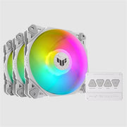 ASUS - TUF GAMING TF120 ARGB Fan - 3-Pin, Fluid Bearing, PWM, Anti-vibration, Dual LED - White