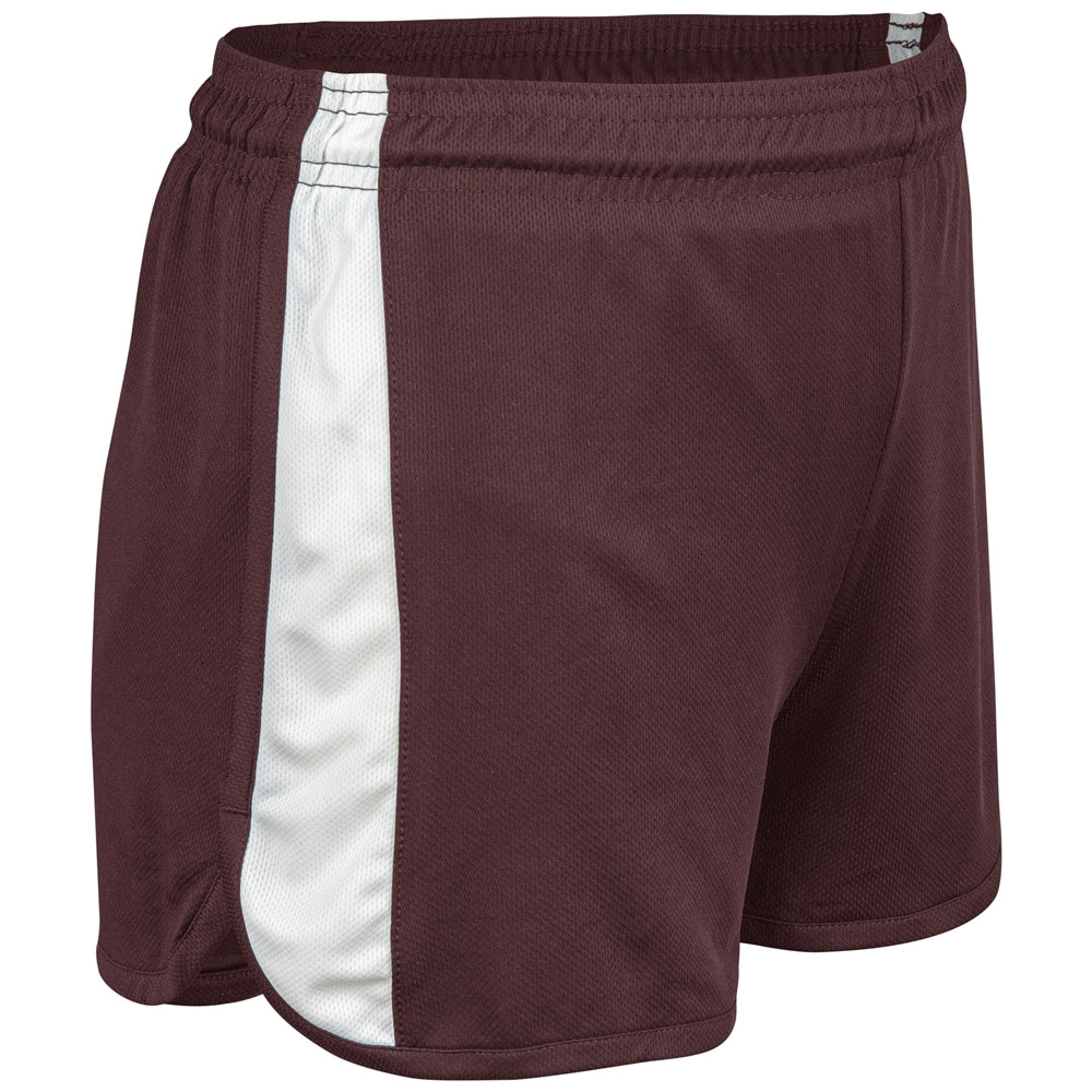 Sprinter Track Short - Maroon White - Womens - Medium