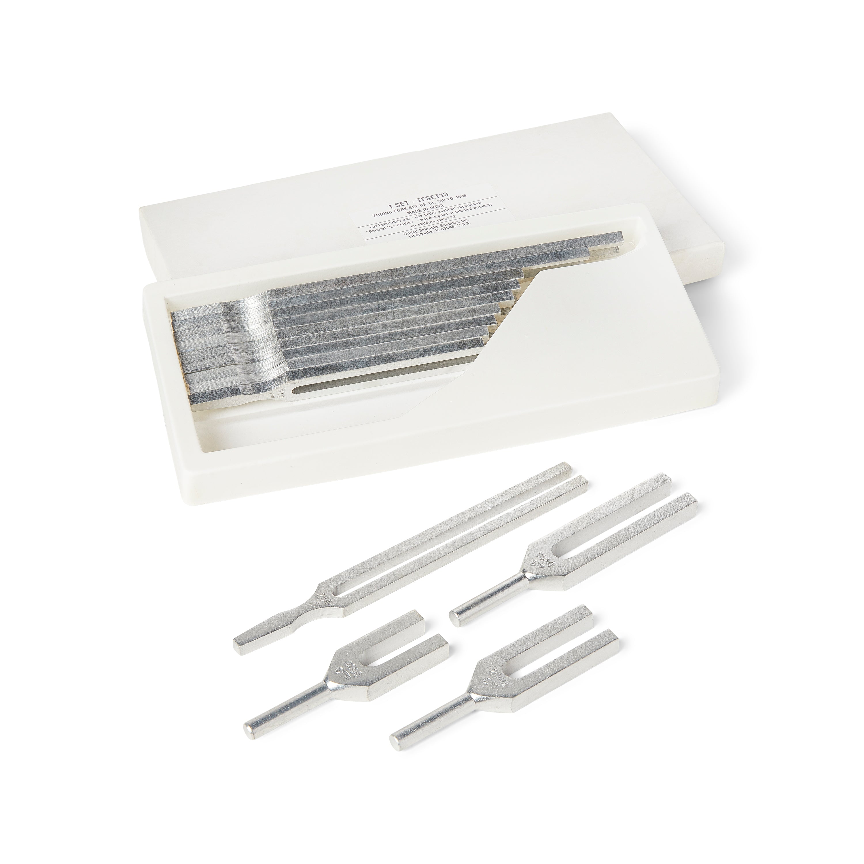 United Scientific® Tuning Fork Set Of 13, 100 Hz To 4096 Hz