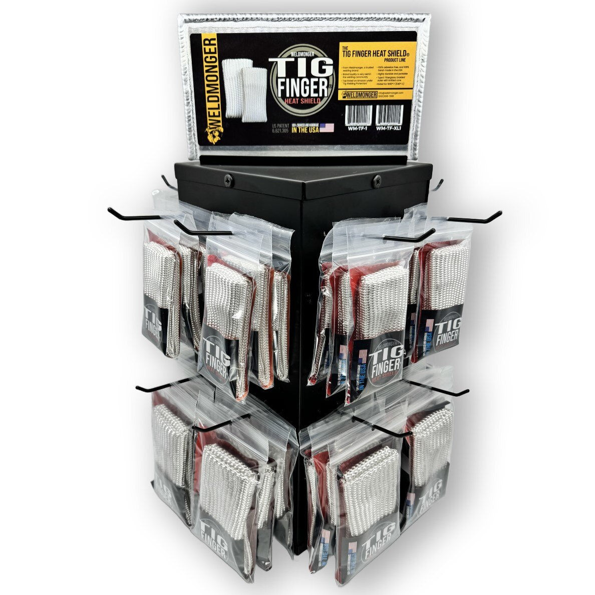 WELDMONGER® - TIG FINGER® HEAT SHIELD POP RETAIL DISPLAY (Half Stocked)