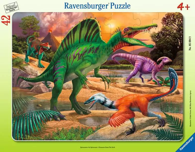 Dinosaurs Roam the Earth - Frame Puzzle, 42 Pieces