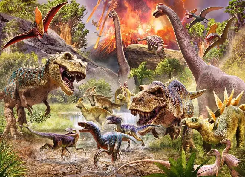 Dinosaur Dash - Children's Puzzle, 60 Pieces