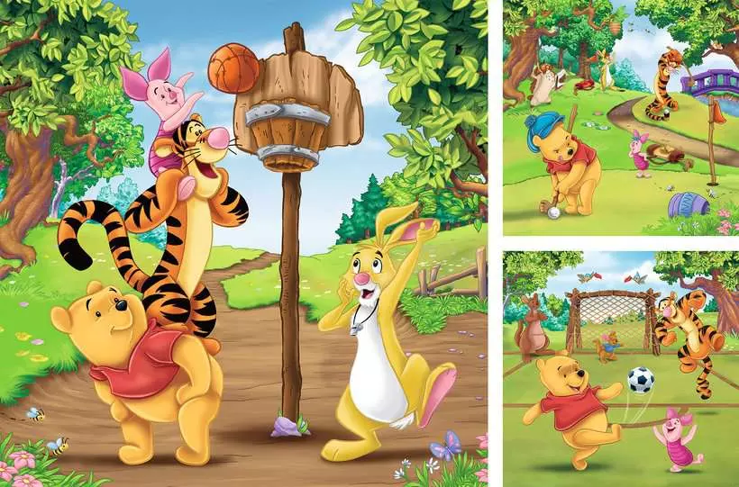 Disney Winnie the Pooh: Sports Day - Children's Puzzle, 3 Puzzles x 49 Pieces