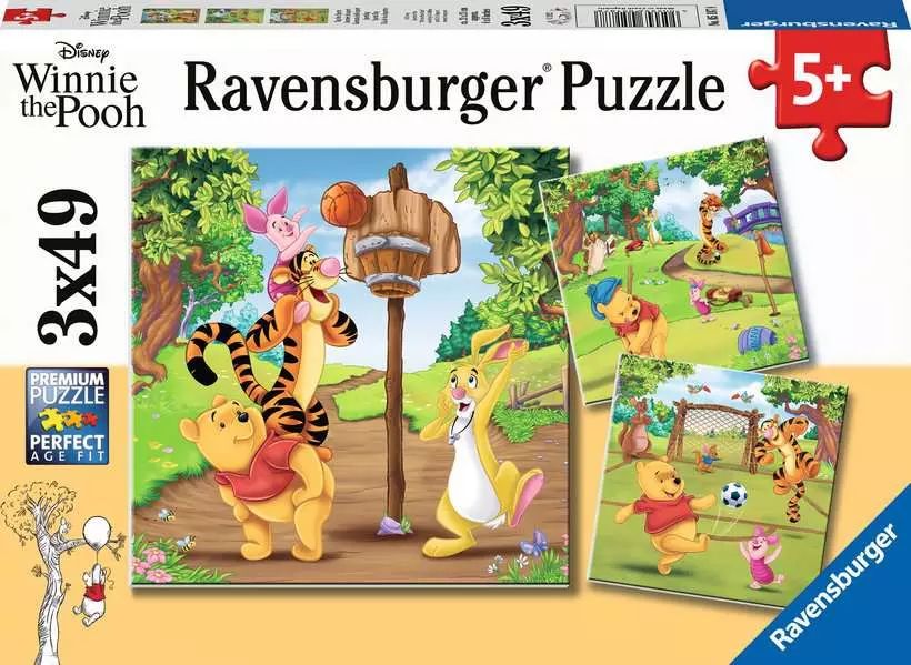Disney Winnie the Pooh: Sports Day - Children's Puzzle, 3 Puzzles x 49 Pieces