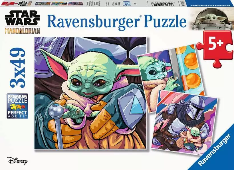 The Mandalorian: Grogu Moments - Children's Puzzle, 3 Puzzles x 49 Pieces