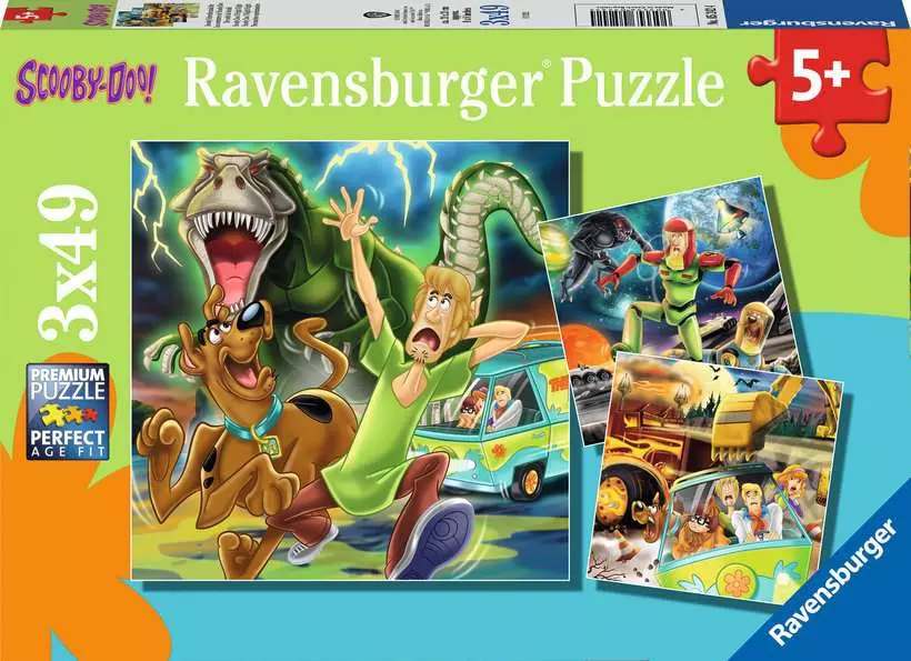 Scooby Doo: 3 Night Fright - Children's Puzzle, 3 Puzzles x 49 Pieces
