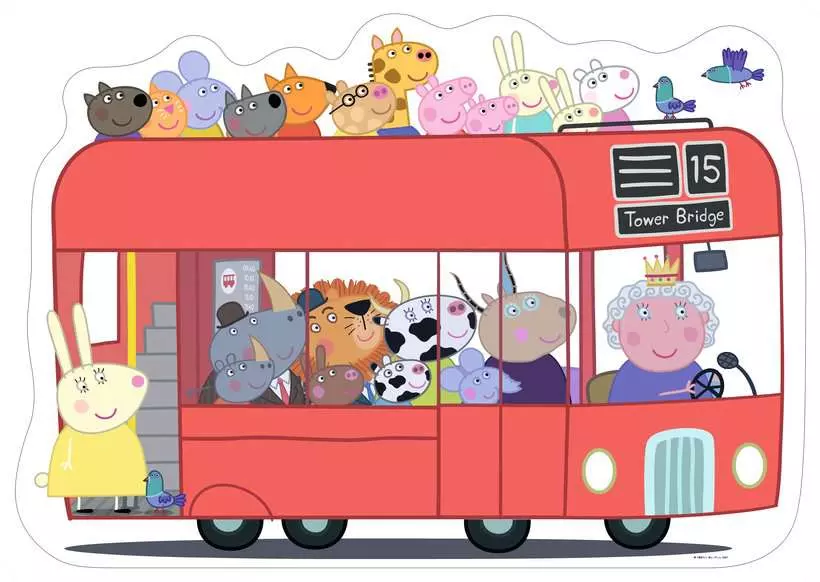 Peppa Pig: London Bus - Shaped Giant Floor Puzzle, 24 Pieces