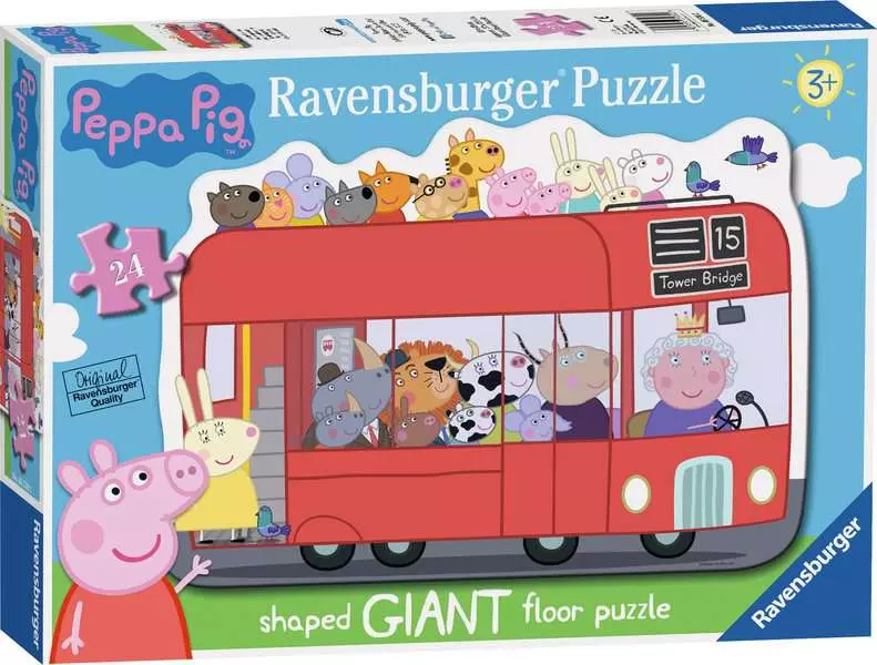 Peppa Pig: London Bus - Shaped Giant Floor Puzzle, 24 Pieces