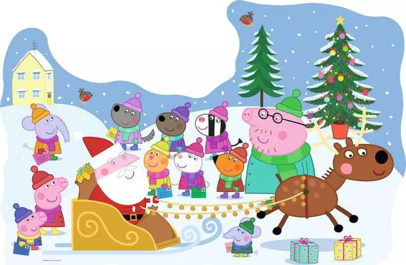 Peppa Pig: Christmas - Giant Floor Puzzle with Peppa Door Hanger, 32 Pieces