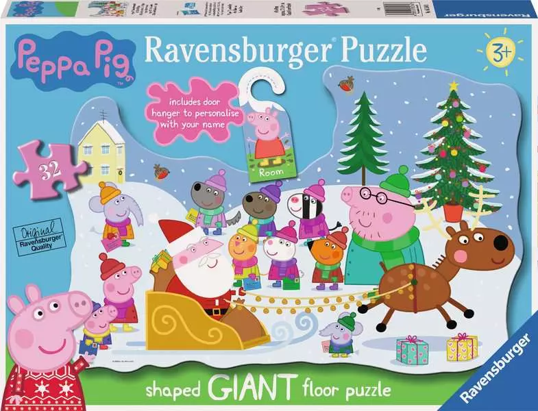 Peppa Pig: Christmas - Giant Floor Puzzle with Peppa Door Hanger, 32 Pieces