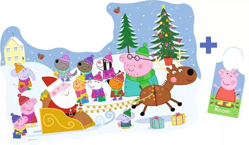 Peppa Pig: Christmas - Giant Floor Puzzle with Peppa Door Hanger, 32 Pieces
