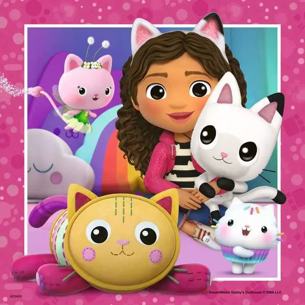 Gabby's Dollhouse: It's Meow Time! - Children's Puzzle, 3 Puzzles x 49 Pieces