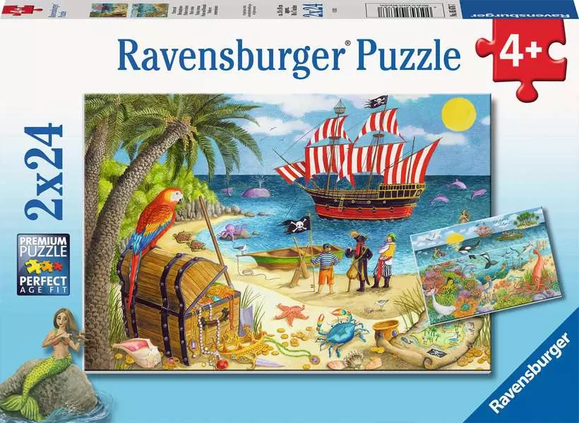 Pirates and Mermaids - Children's Puzzle, 2 Puzzles x 24 Pieces