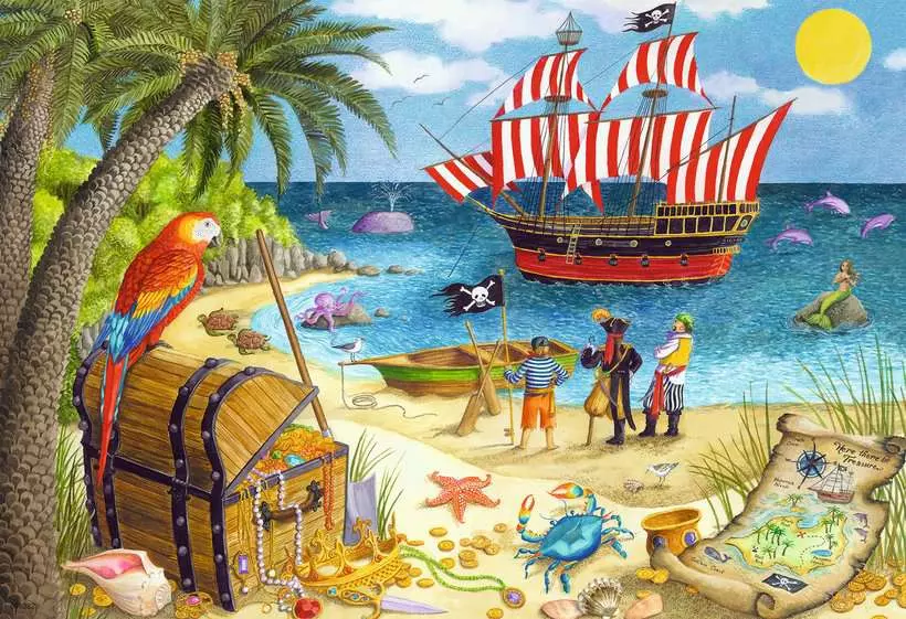 Pirates and Mermaids - Children's Puzzle, 2 Puzzles x 24 Pieces