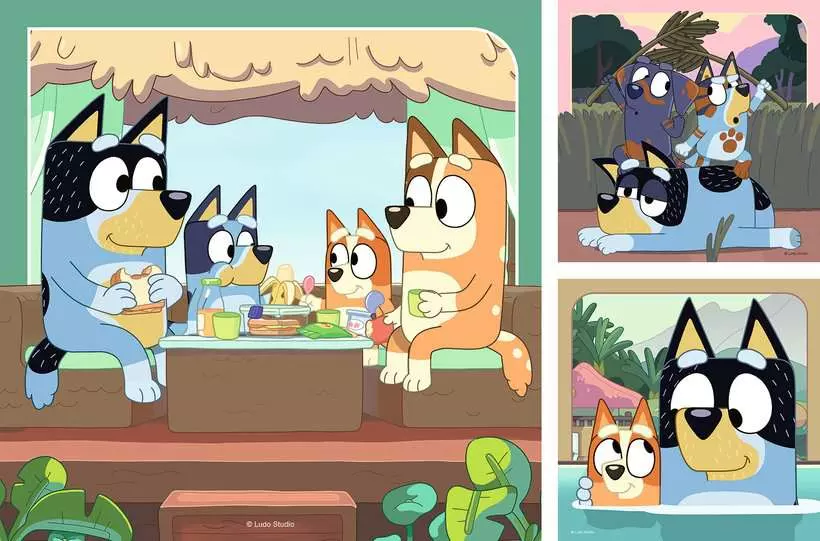 Bluey's Adventures! - Children's Puzzle, 3 Puzzles x 49 Pieces