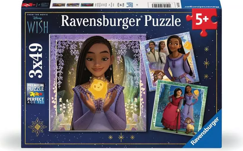 Disney Asha's Wish - Children's Puzzle, 3 Puzzles x 49 Pieces