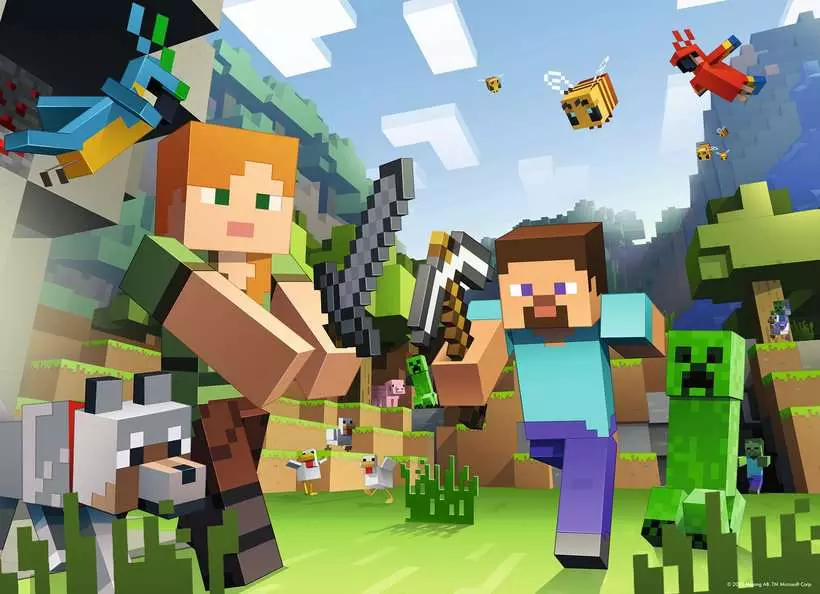 Minecraft - Bumper Puzzle Pack, 4 Puzzles x 100 Pieces
