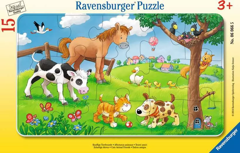 Cute Animal Friends - Frame Puzzle, 15 Pieces