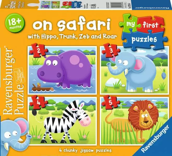 MFP: On Safari (2, 3, 4 & 5 Pieces) - 4 Jigsaw Puzzles - Children's Puzzle