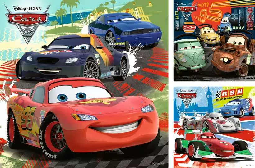 Disney Cars: Worldwide Racing Fun - Children's Puzzle, 3 Puzzles x 49 Pieces