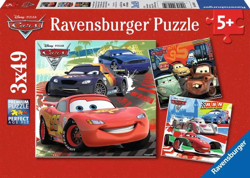 Disney Cars: Worldwide Racing Fun - Children's Puzzle, 3 Puzzles x 49 Pieces