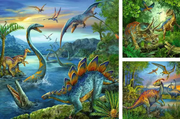 Dinosaur Fascination - Children's Puzzle, 3 Puzzles x 49 Pieces