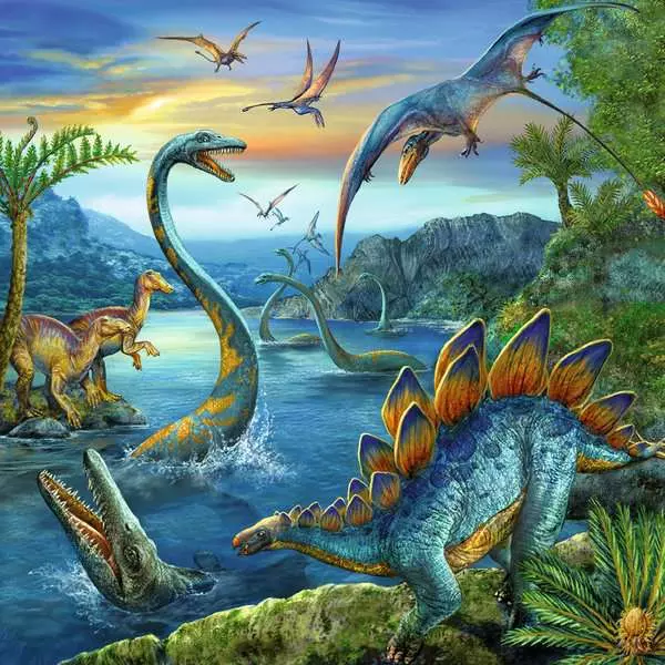 Dinosaur Fascination - Children's Puzzle, 3 Puzzles x 49 Pieces