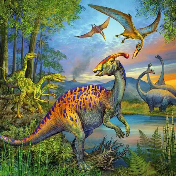 Dinosaur Fascination - Children's Puzzle, 3 Puzzles x 49 Pieces