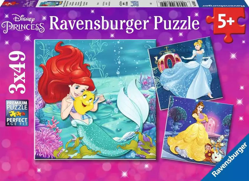 Disney Princess: Adventure - Children's Puzzle, 3 Puzzles x 49 Pieces