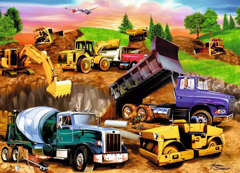 Construction Crowd - Children's Puzzle, 60 Pieces