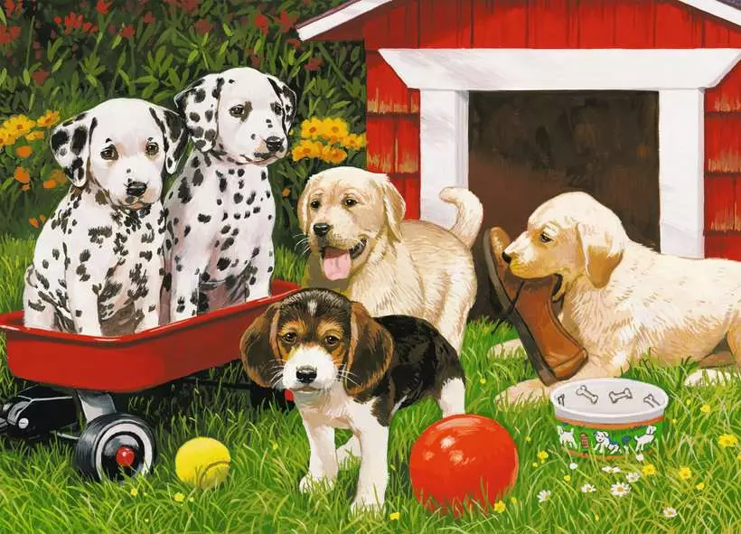 Puppy Party - Children's Puzzle, 60 Pieces